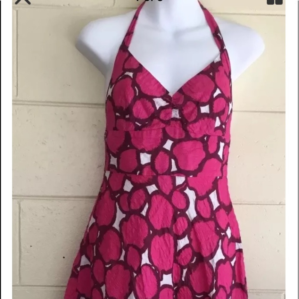 J Crew Printed Halter Embossed Beach Dress
